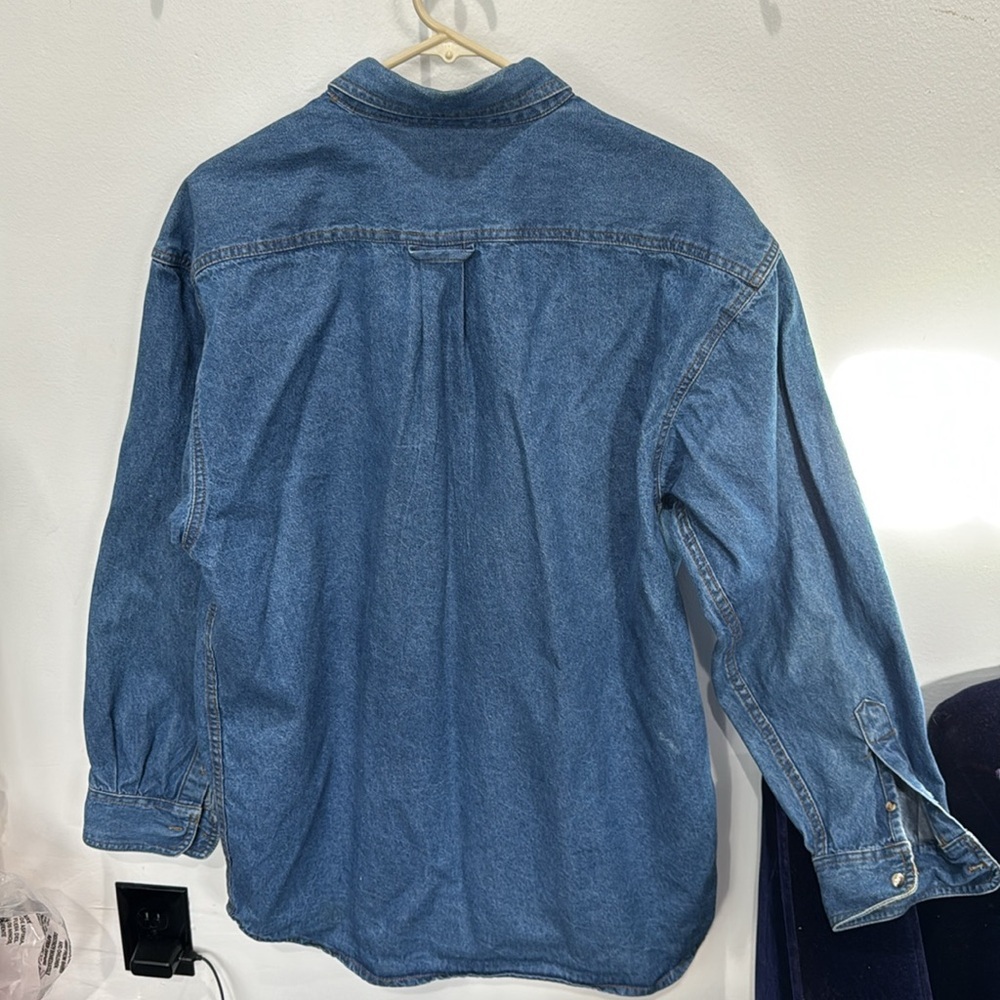 The Fox Bay Company Denim Long Sleeve Button Up Shirt Blue Size Men's Large - Picture 5 of 6